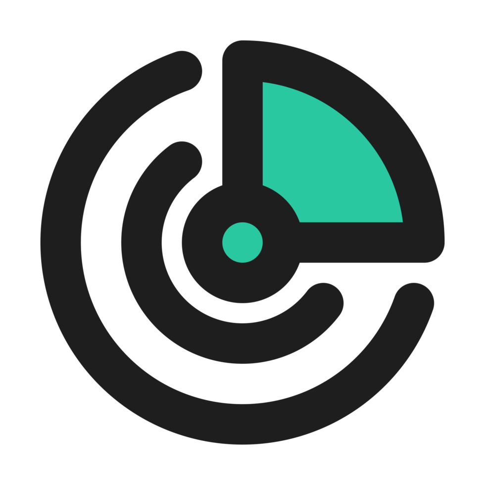 Radar flat color outline icon png