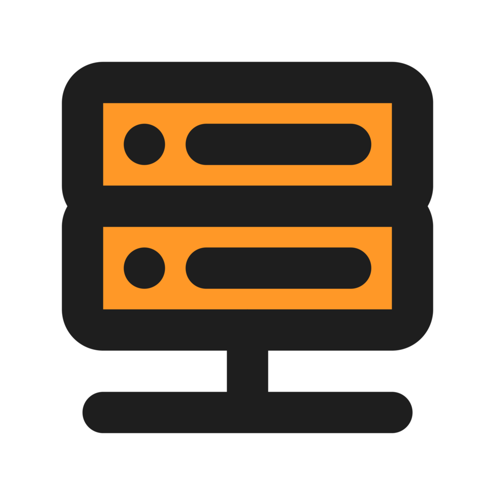 Server flat color outline icon png