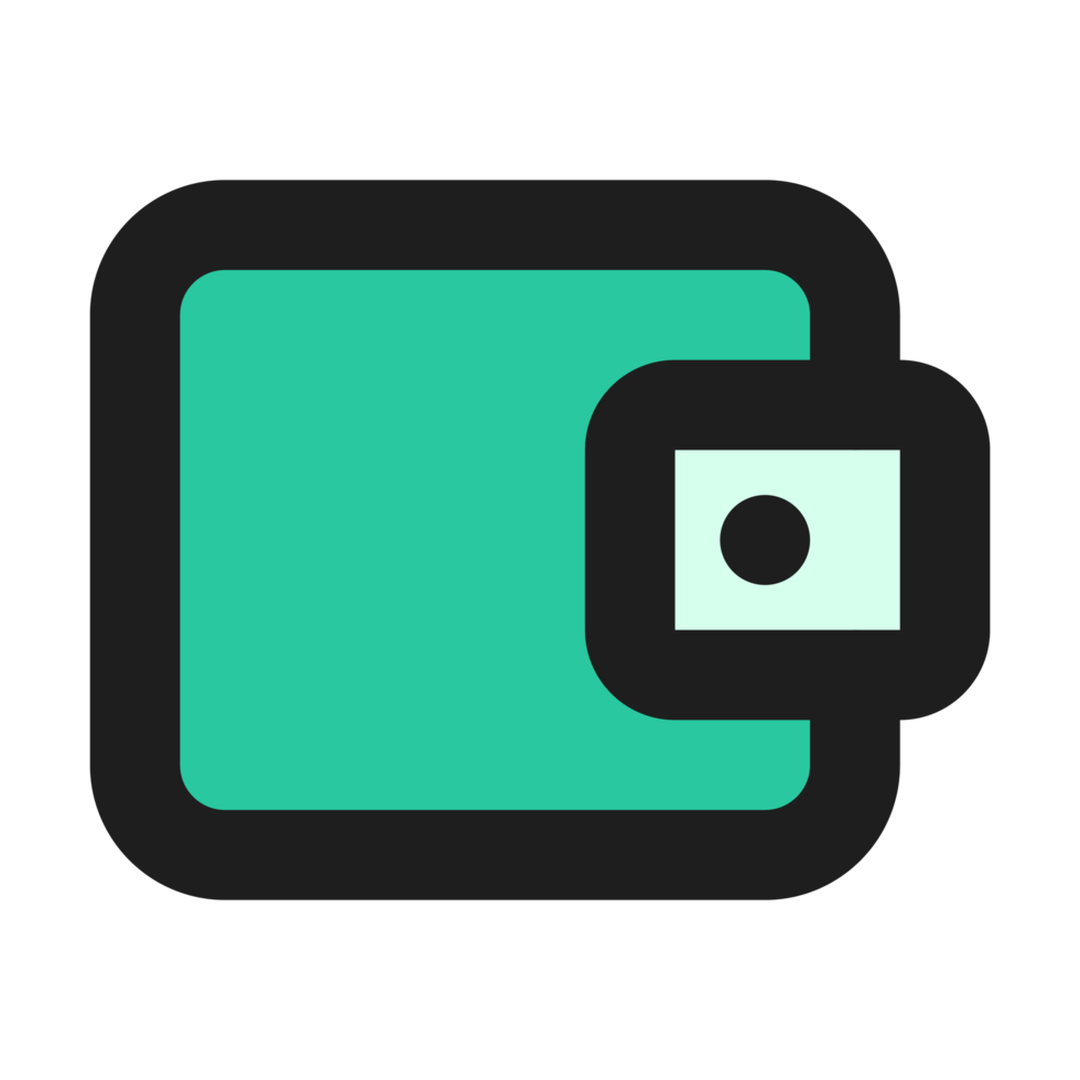 Wallet flat color outline icon png