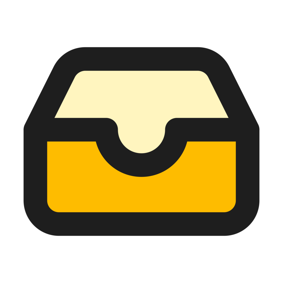 Inbox flat color outline icon png