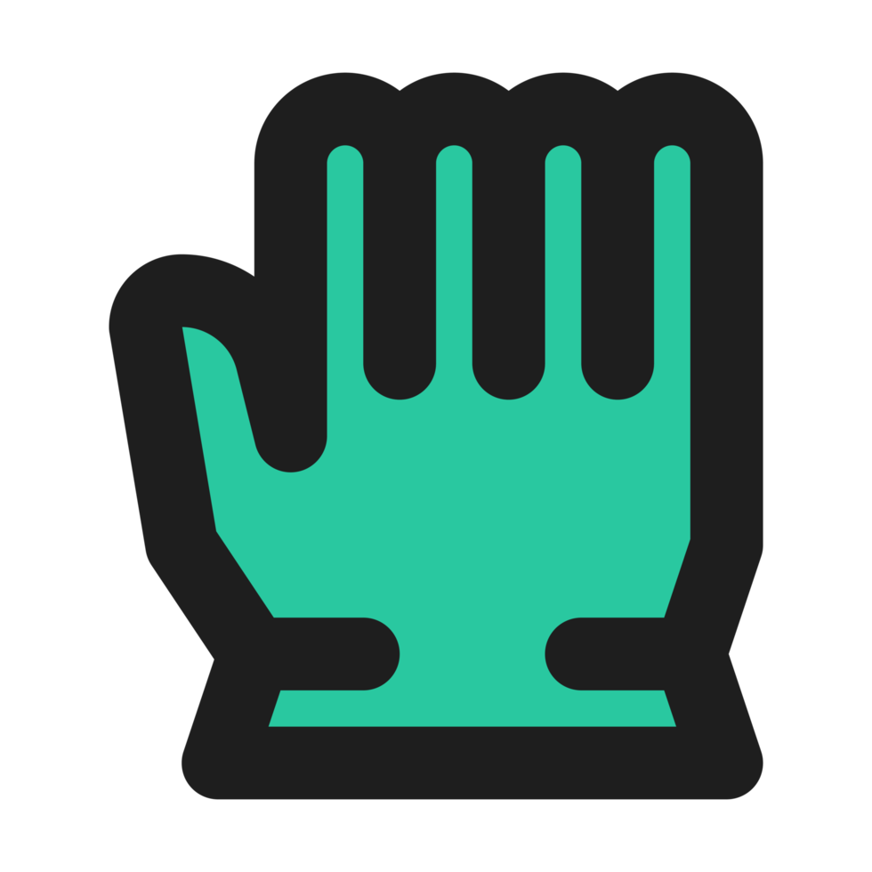 Glove flat color outline icon png