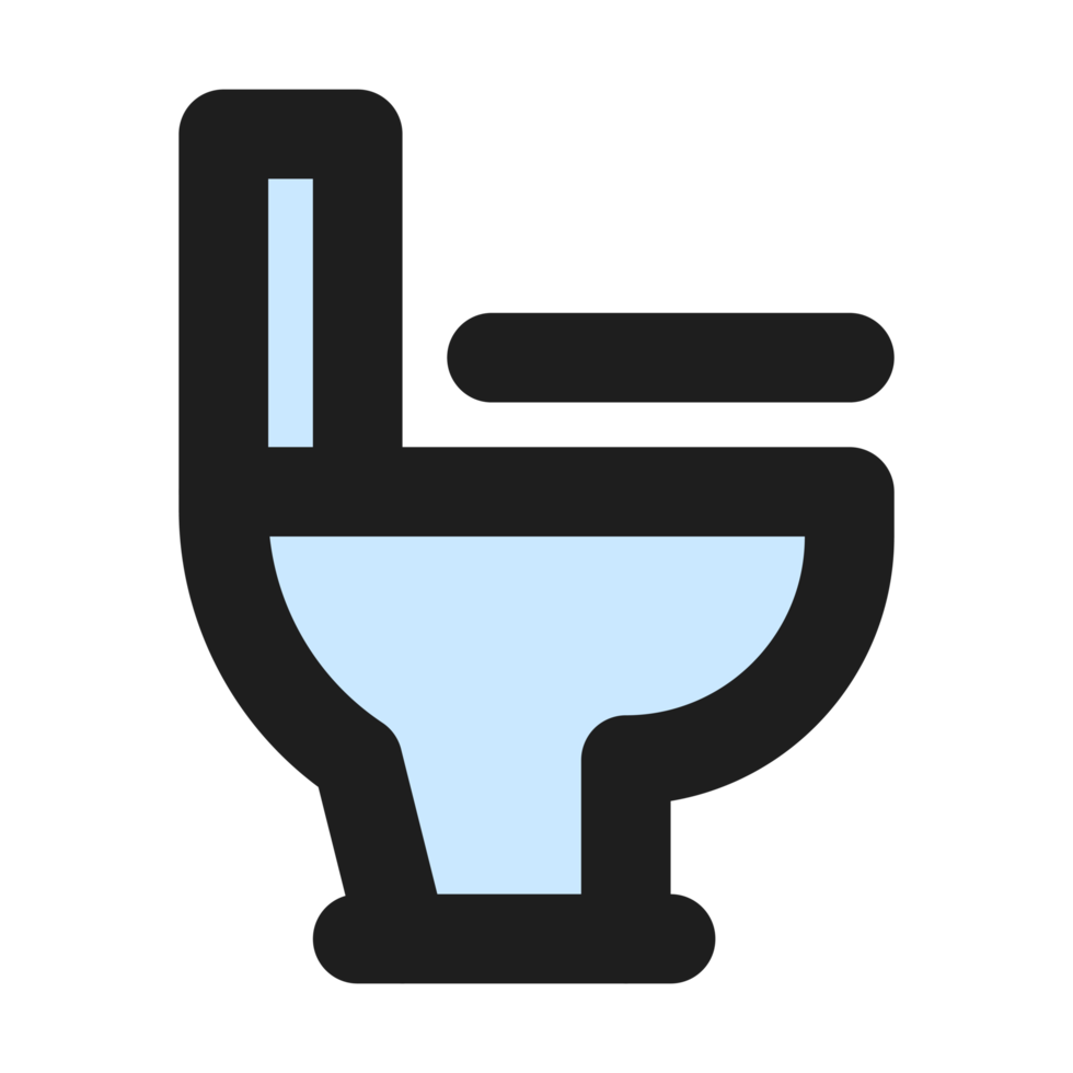 Toilet flat color outline icon png