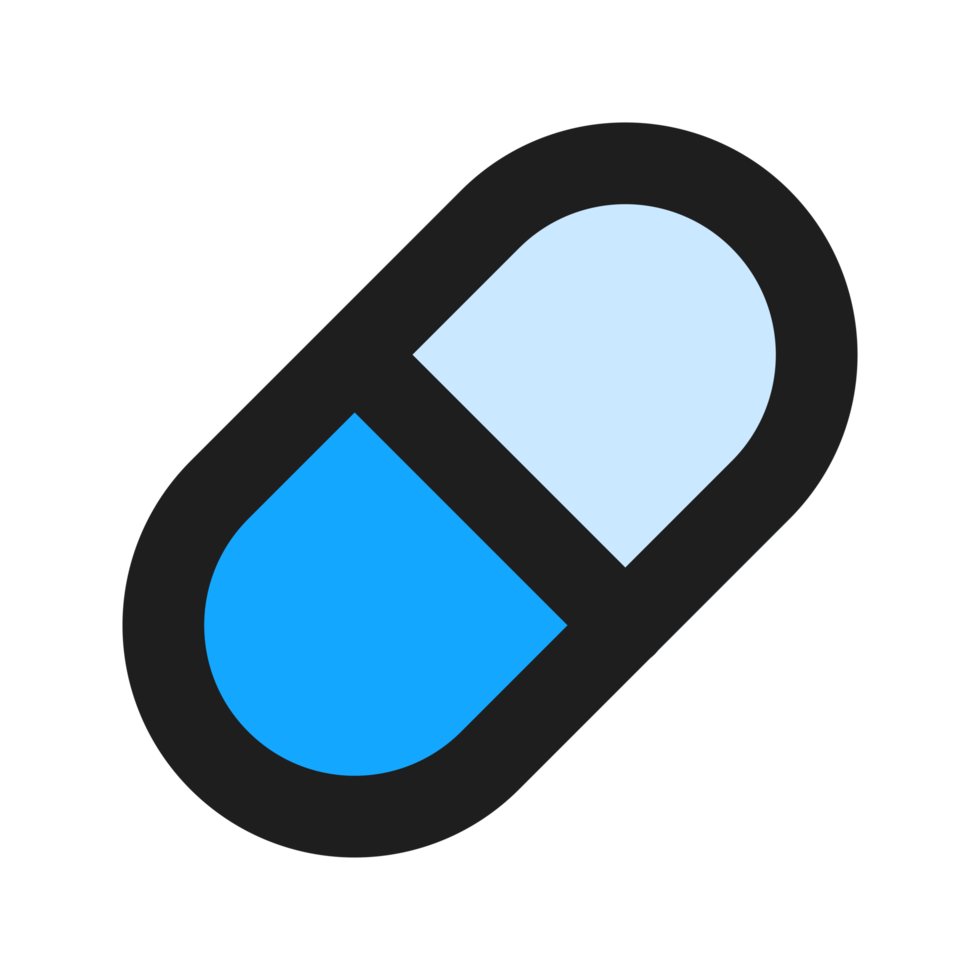 Pill flat color outline icon png