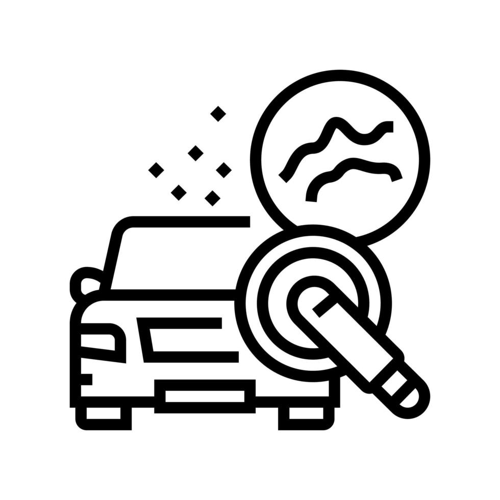 scuff mark and minor scratch buffing line icon vector illustration