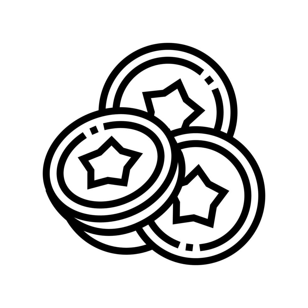 coins for betting in financial game app line icon vector illustration