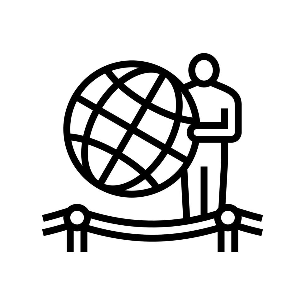 globe planet earth line icon vector illustration