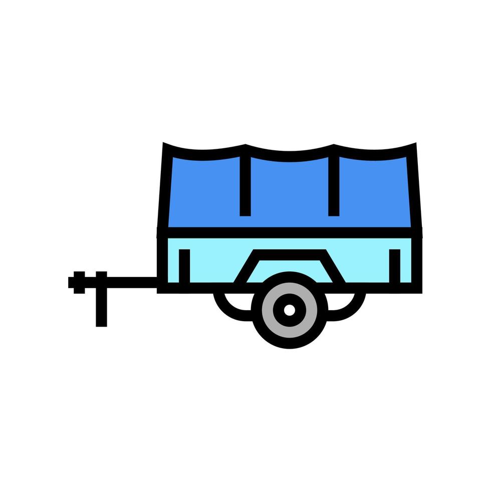 Ilustración de vector de icono de color de remolque de transporte