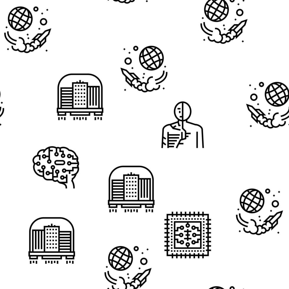 Future Life Devices Vector Seamless Pattern