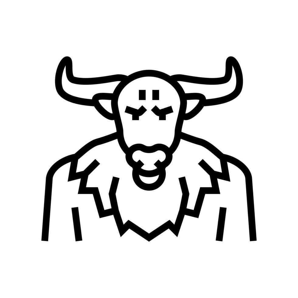 minotaur ancient greece line icon vector illustration