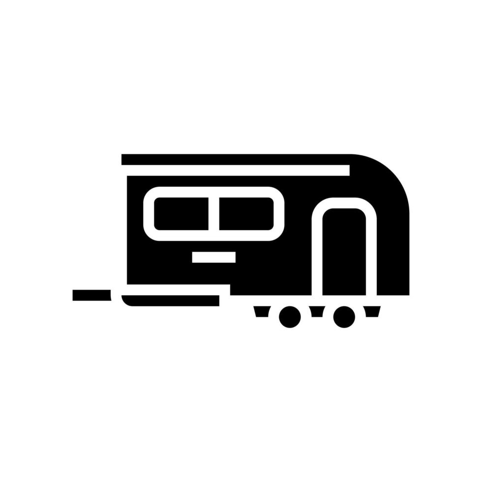 camper trailer glyph icon vector illustration