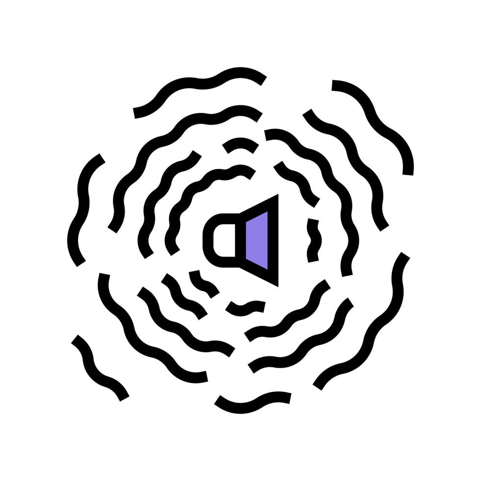 ilustración de vector de icono de color de onda de música