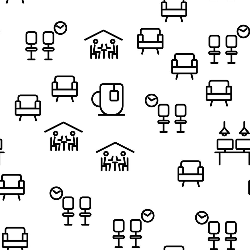 Coworking Vector Seamless Pattern