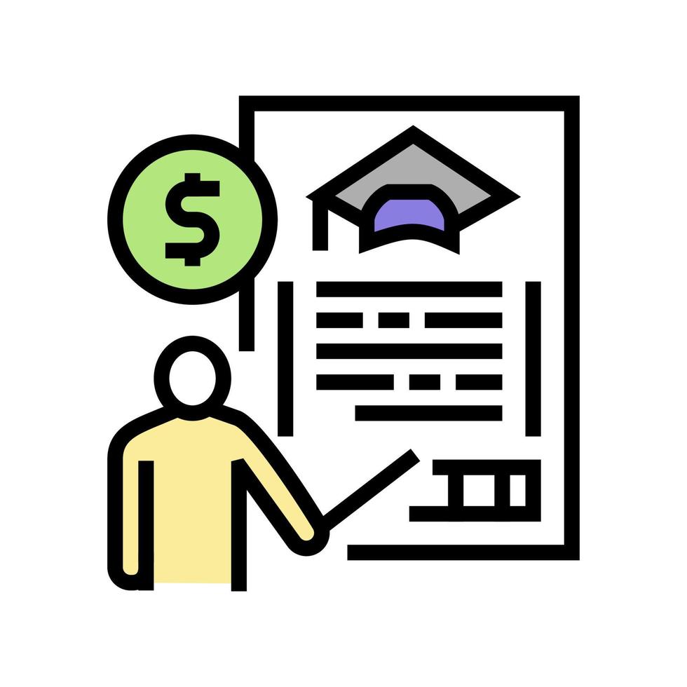 for education allowance color icon vector illustration