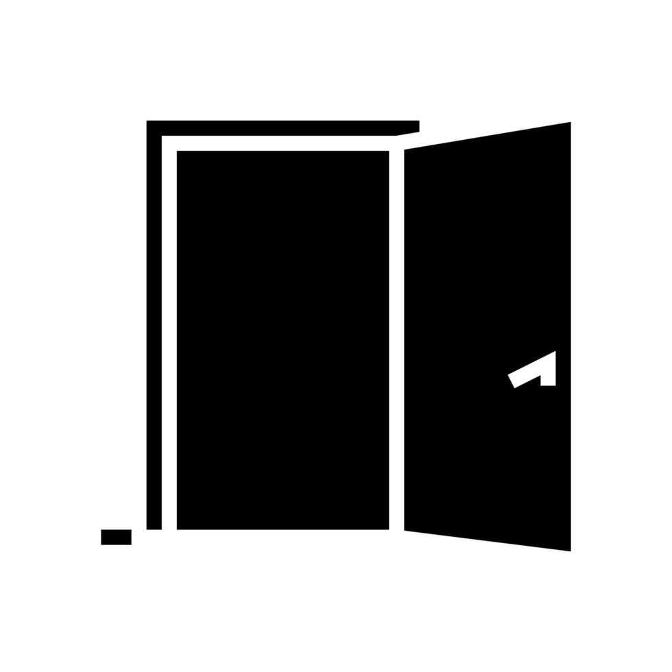 dentro de la puerta abierta glifo icono vector ilustración