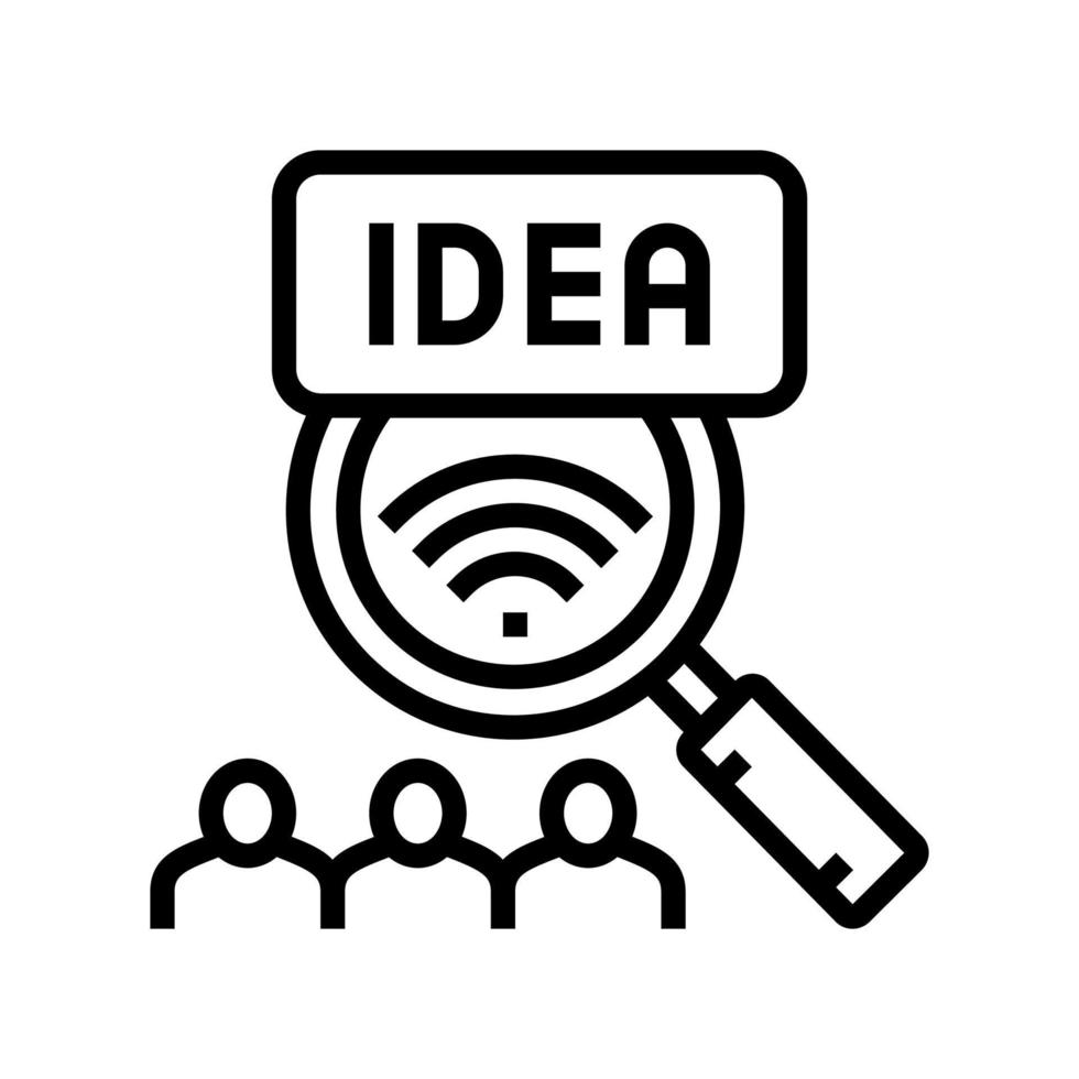 idea de ilustración de vector de icono de línea de crowdsoursing