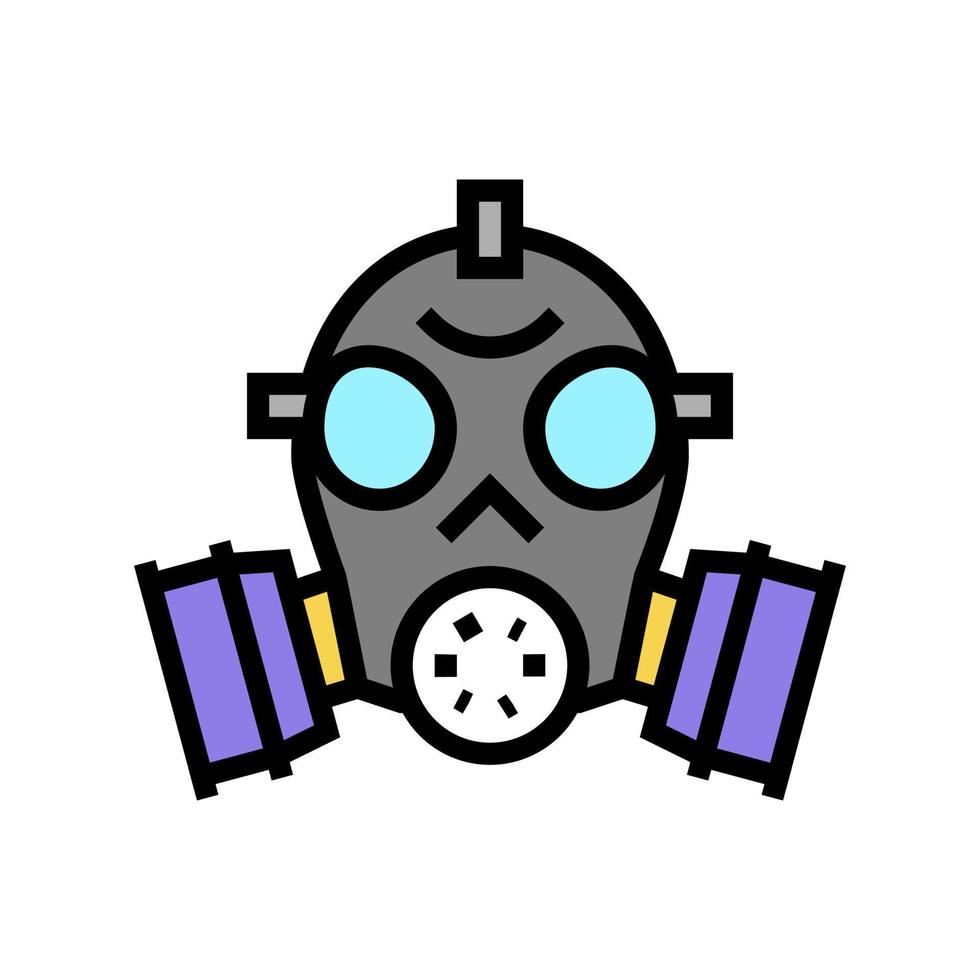 gas mask color icon vector illustration flat