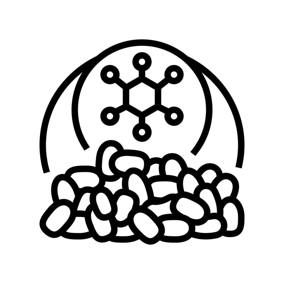 polímeros industria química línea icono vector ilustración