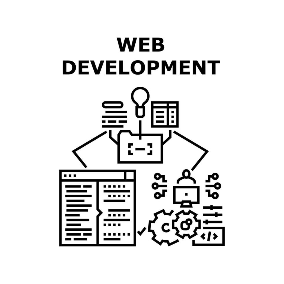 Web Development Vector Concept Black Illustration