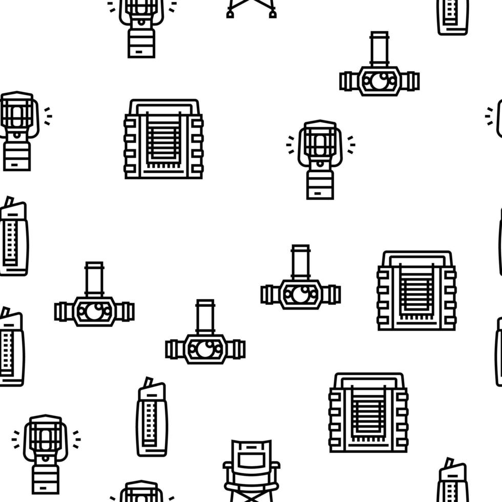 Camping Equipment And Accessories Vector Seamless Pattern