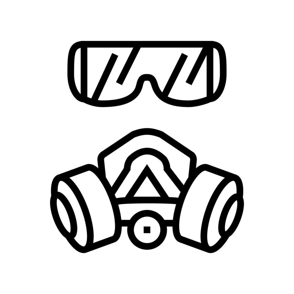 facial mask and respirator line icon vector isolated illustration