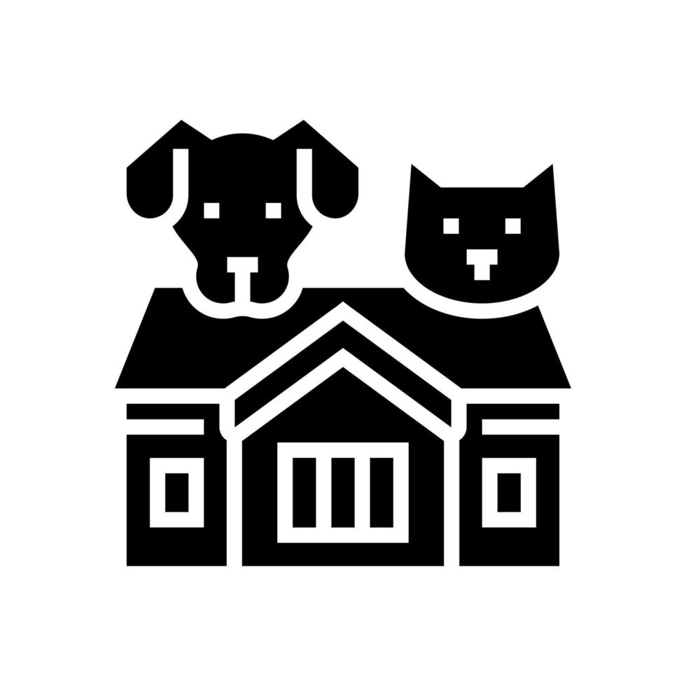 hogar para gato y perro glifo icono vector ilustración