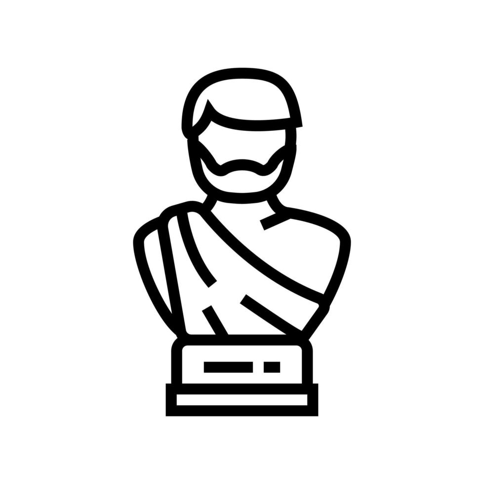 statue ancient rome line icon vector illustration
