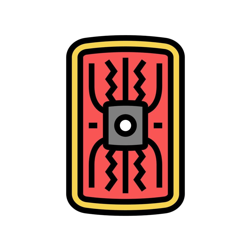 warrior shield ancient rome color icon vector illustration