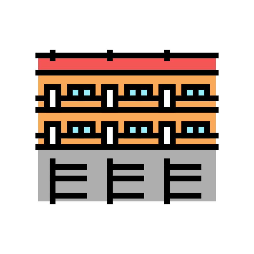building motel color icon vector illustration