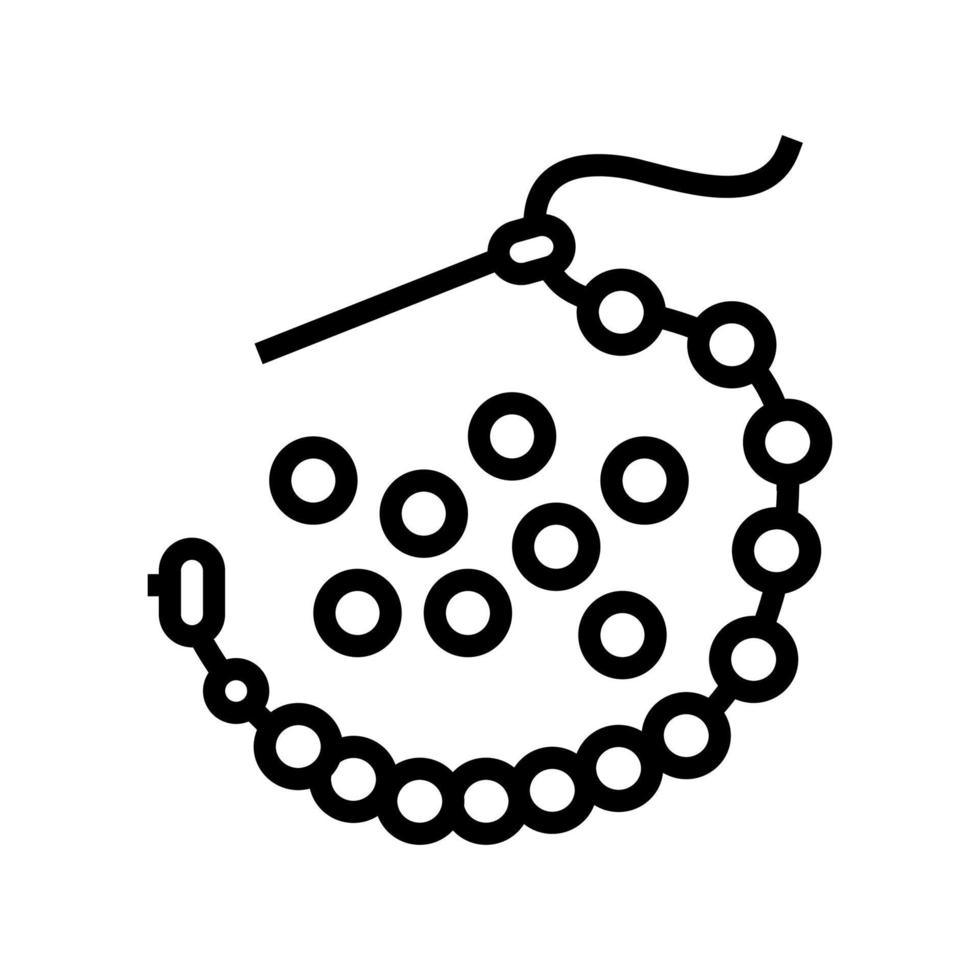 ilustración de vector de icono de línea de cordón de aguja
