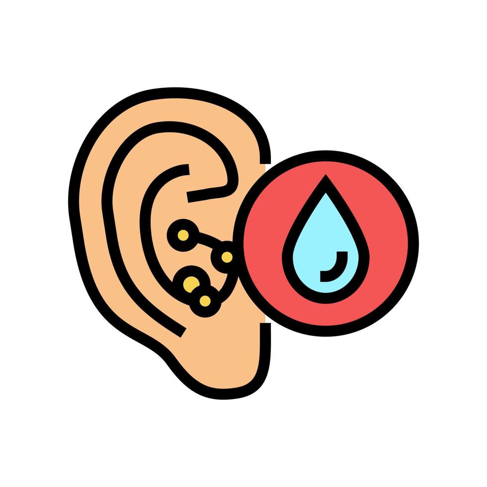 Ilustración de vector de icono de color de oreja de nadadores
