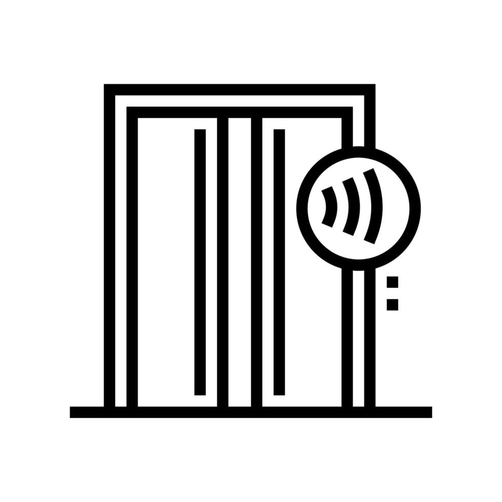 ilustración de vector de icono de línea sin contacto de ascensor