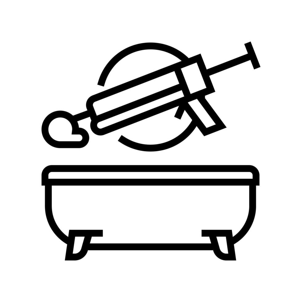 Ilustración de vector de icono de línea de reparación de baño