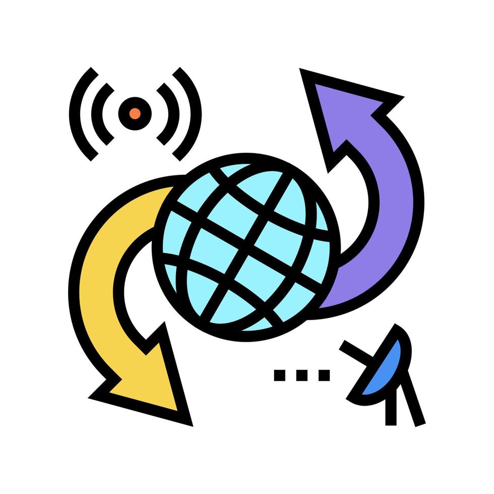 broadcast technology color icon vector illustration