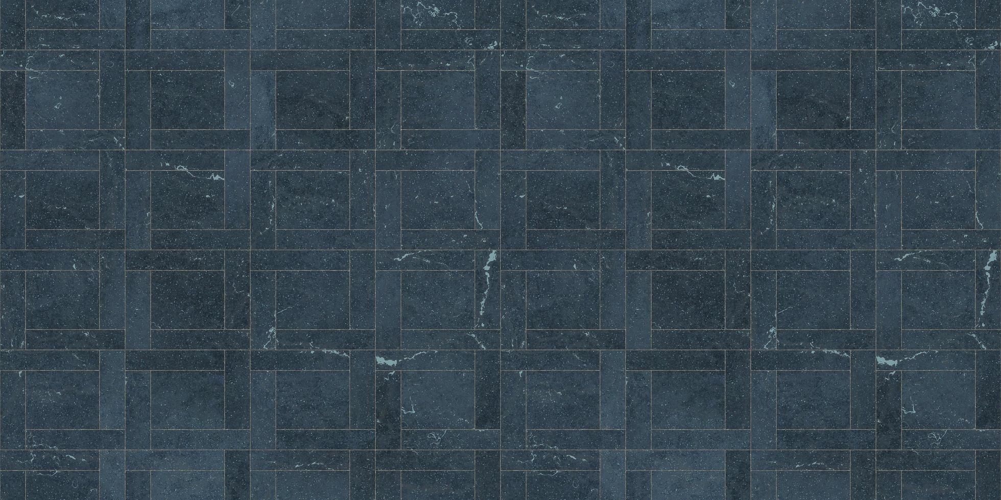 Seamless texture of luxury marble tiles in dark blue and gold line colors. Modern abstract floor wall pattern. photo