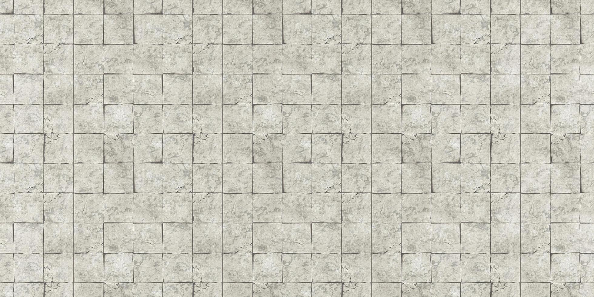 Seamless texture of caracked concrete tile stone in light grey color. Modern abstract floor wall pattern. photo