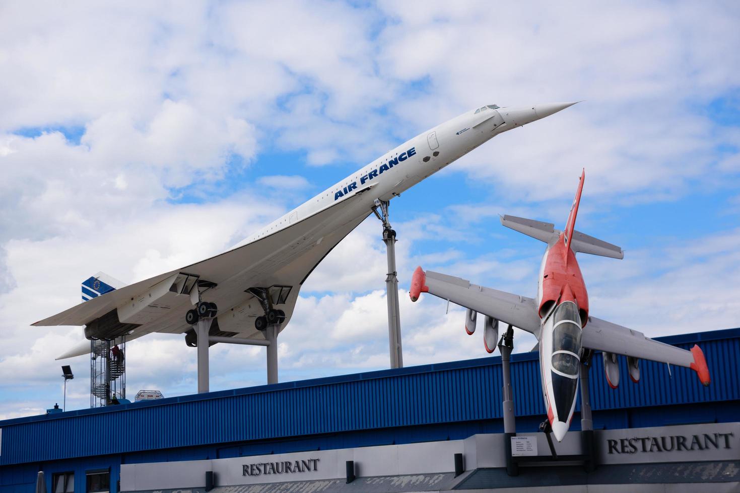 SINSHEIM, GERMANY - MAI 2022 Concorde F-BVFB and Aero L-39 Albatros photo