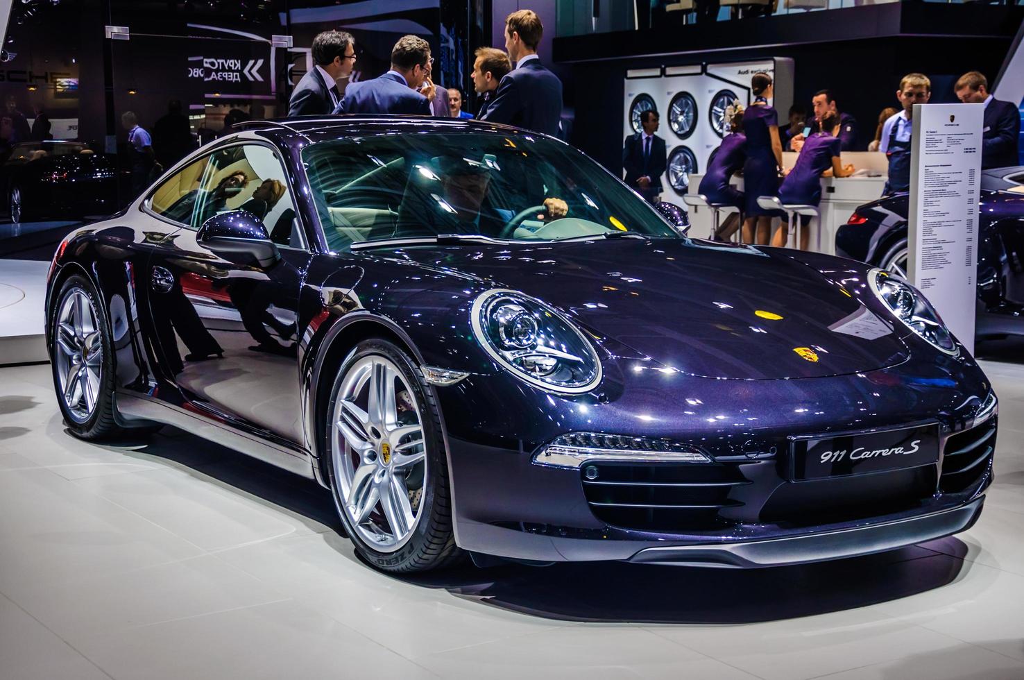 MOSCOW, RUSSIA - AUG 2012 PORSCHE 911 CARRERA S COUPE 991 presented as world premiere at the 16th MIAS Moscow International Automobile Salon on August 30, 2012 in Moscow, Russia photo