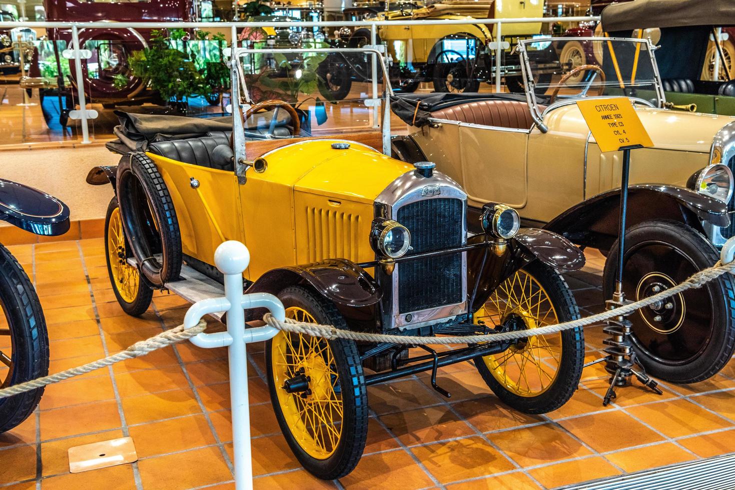 FONTVIEILLE, MONACO - JUN 2017 yellow PEUGEOT in Monaco Top Cars Collection Museum photo