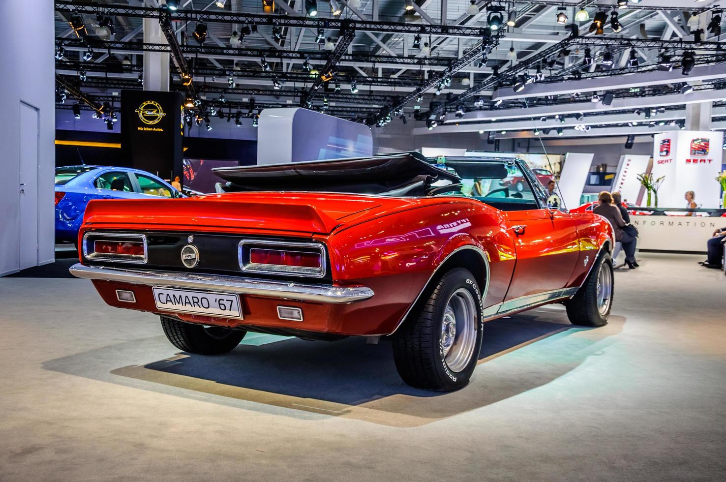 MOSCOW, RUSSIA - AUG 2012 CHEVROLET CAMARO 1967 presented as world premiere at the 16th MIAS Moscow International Automobile Salon on August 30, 2012 in Moscow, Russia photo