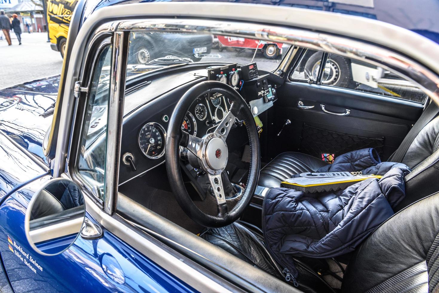 GERMANY, LIMBURG - APR 2017 blue MG MGA 1955 SPORTS CAR in Limburg an der Lahn, Hesse, Germany photo