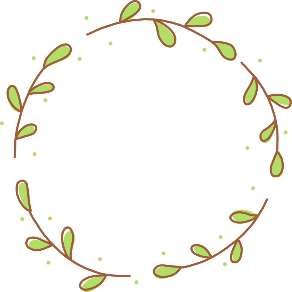 Flower wreath doodle png