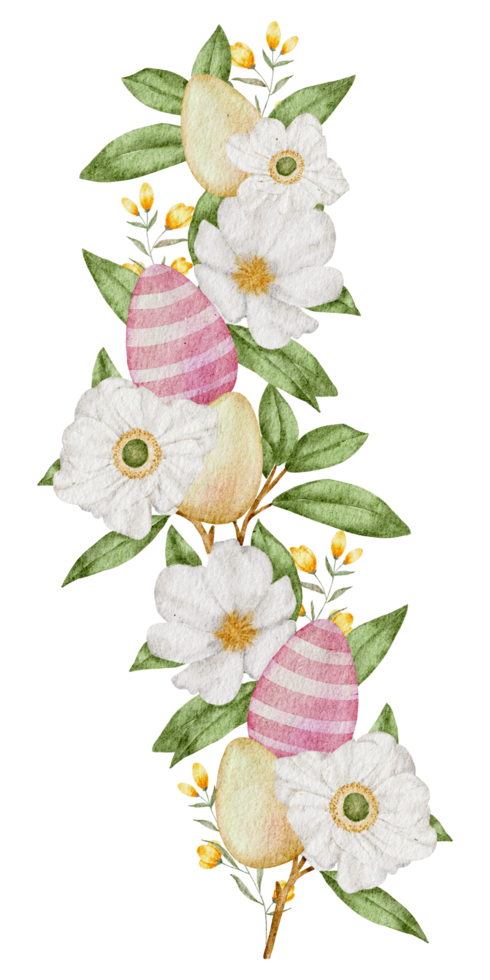 aquarelle de bouquet de pâques png