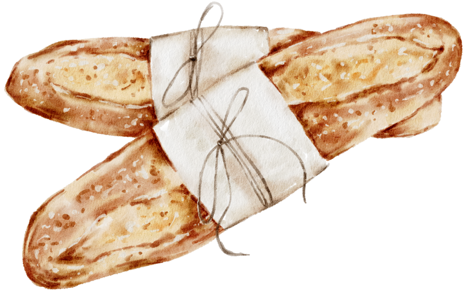 Watercolor bakery, bread, pie, bake, hand paint png