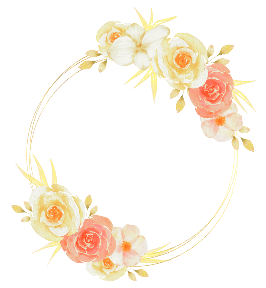 Flower wreath watercolor png