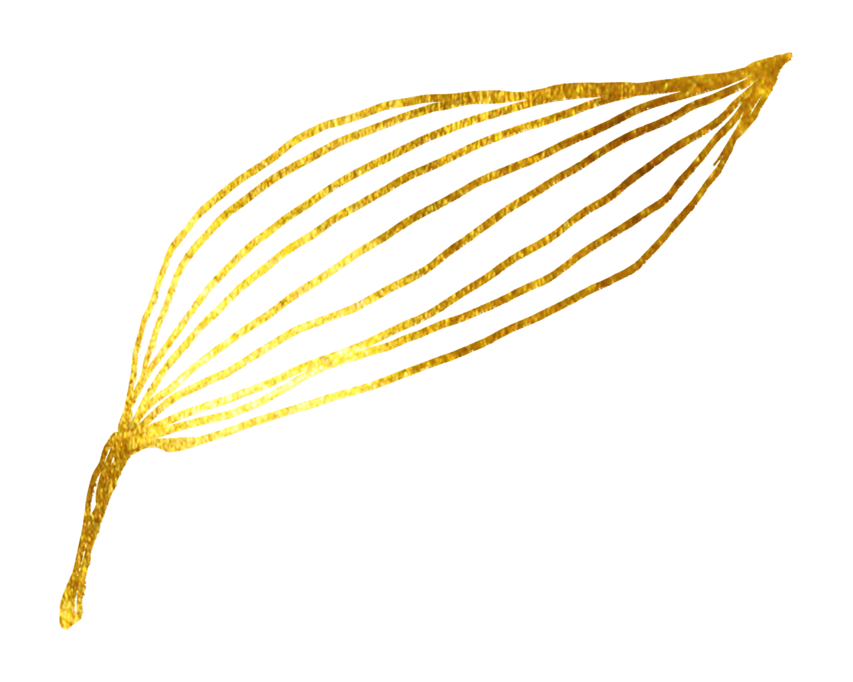 Gold leaf glitter metallic png
