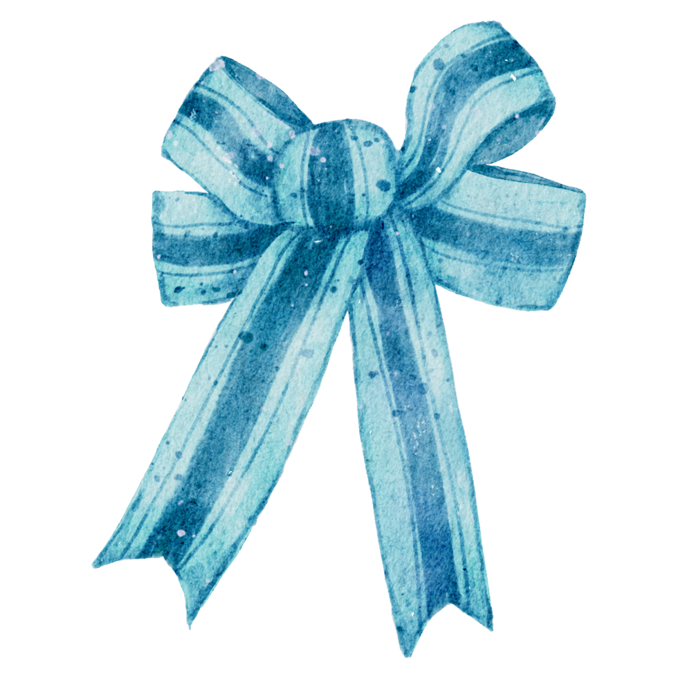 Ribbon bow ornament watercolor clipart png
