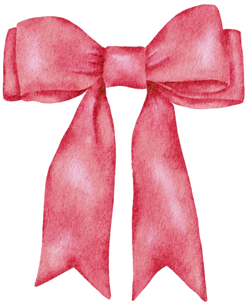 Ribbon bow ornament watercolor clipart png