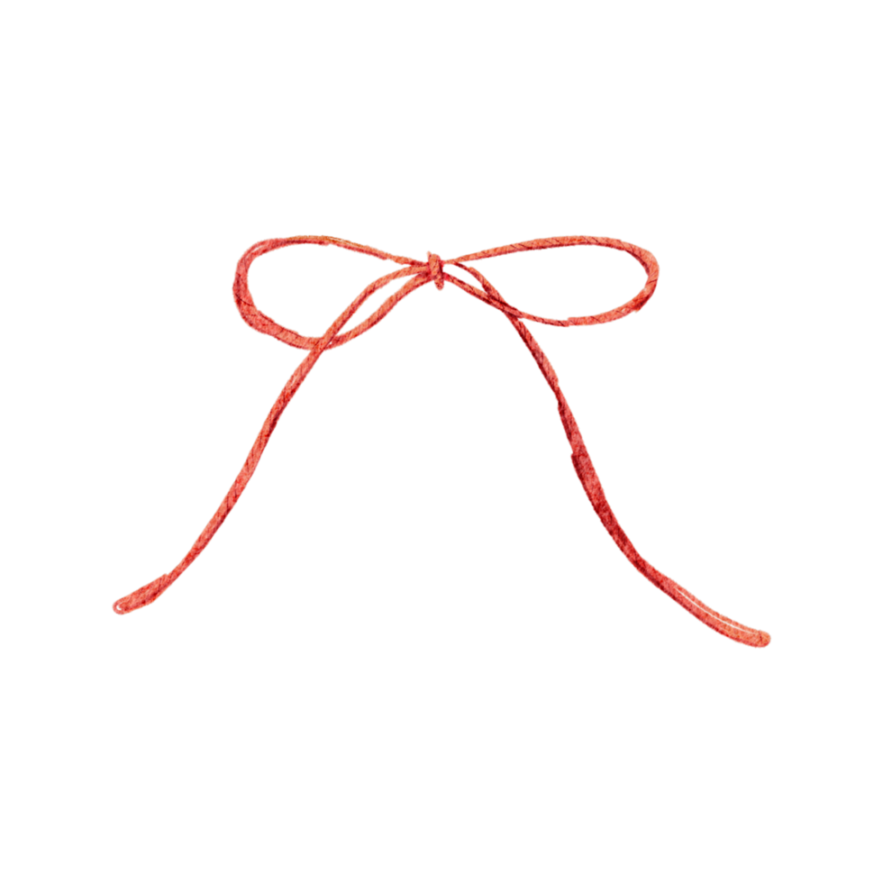 Ribbon bow ornament watercolor clipart png