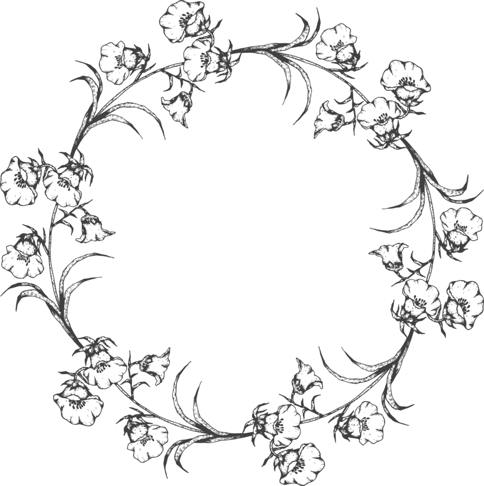 Flower wreath elegant hand draw png