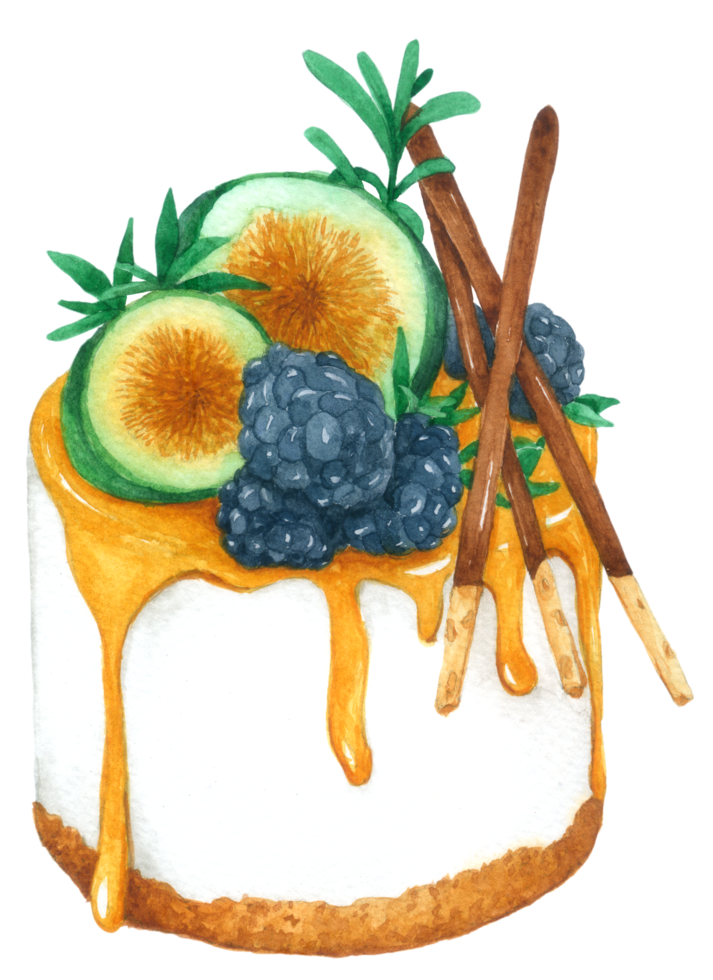 Dessert cake watercolor png